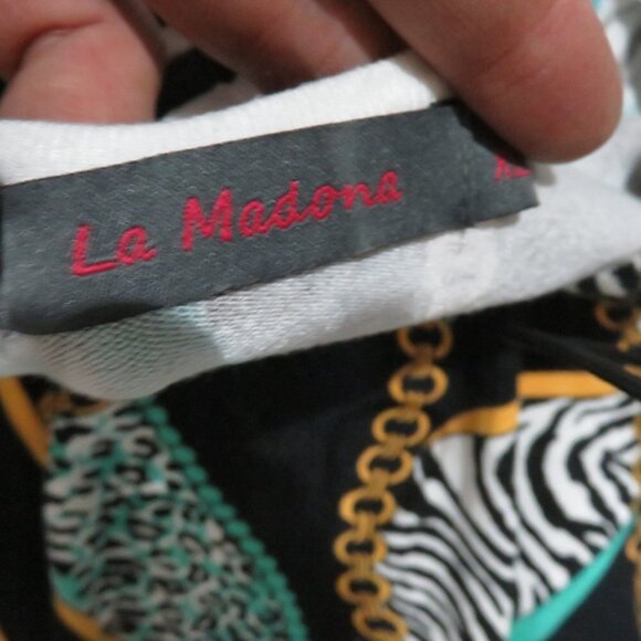 La Madona Chains Zebra Cheetah Animal Print Tunic Top Blouse XL - Picture 6 of 7